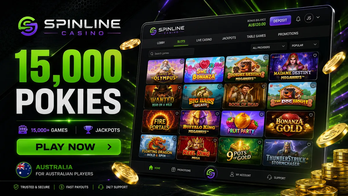 Spinline pokies and casino games lobby for Australian players